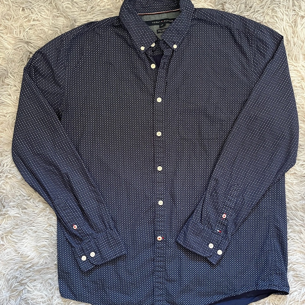 Tommy Hilfiger Dark Blue Button Down Shirt
